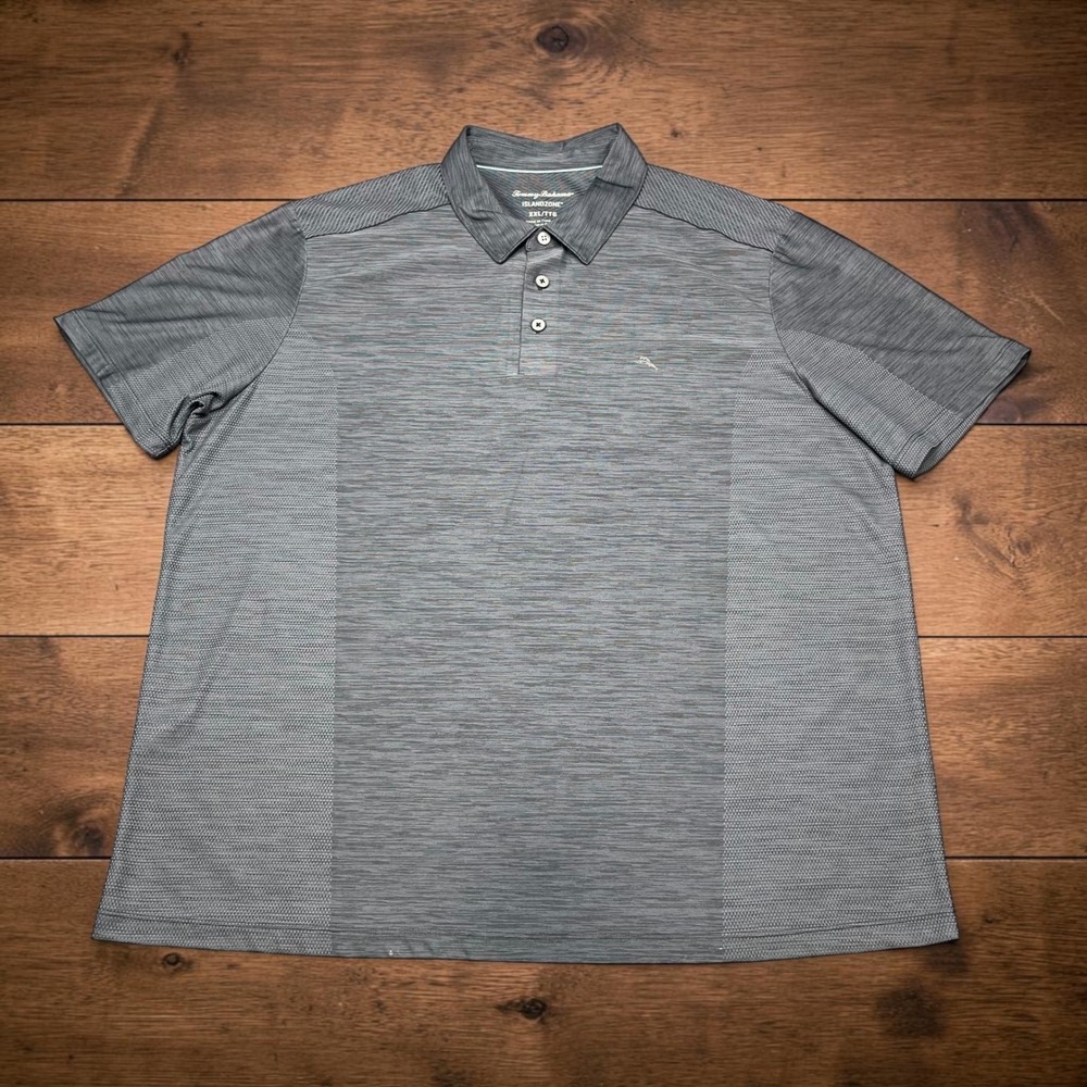 Tommy Bahama IslandZone Mens XXL Polo Shirt Dark Gray Performance Golf Summer